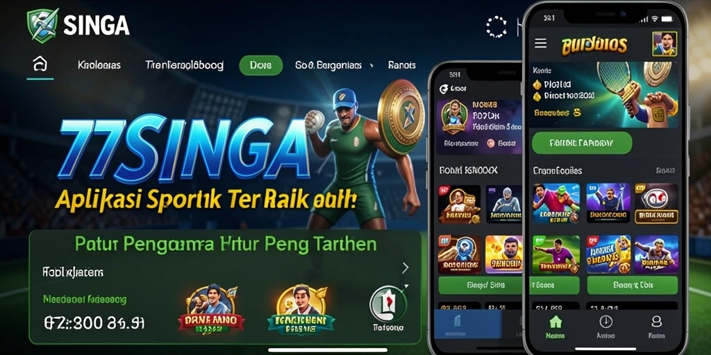Tampilan antarmuka pengguna aplikasi 77SINGA saat memasang taruhan olahraga.
