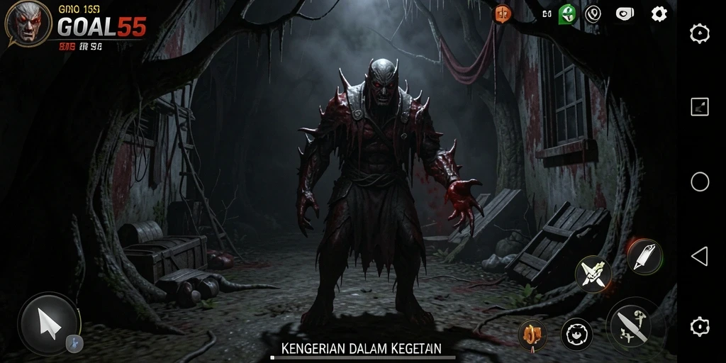 Gameplay horror intens dengan nuansa mencekam dan penuh ketegangan.
