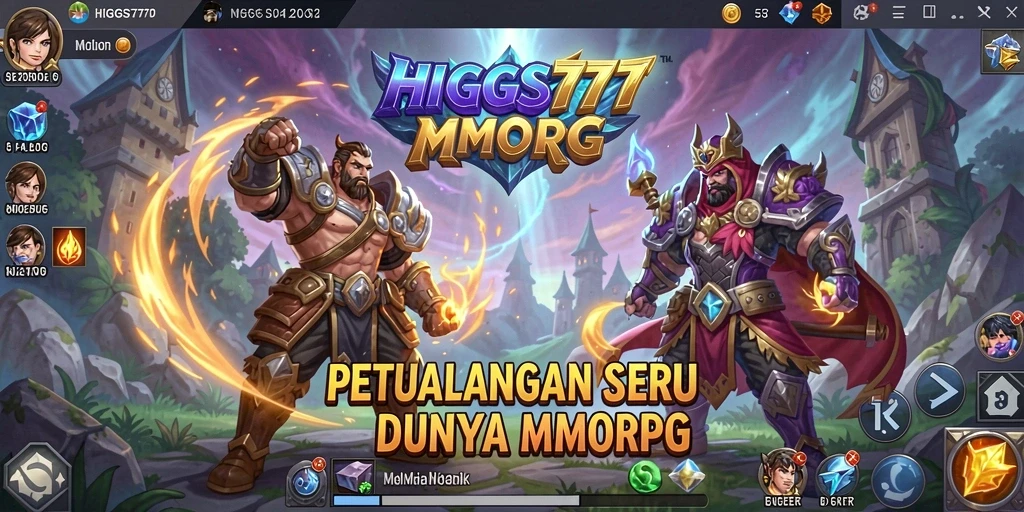 Screenshot HIGGS777 menampilkan aksi seru dalam pertarungan MMORPG.