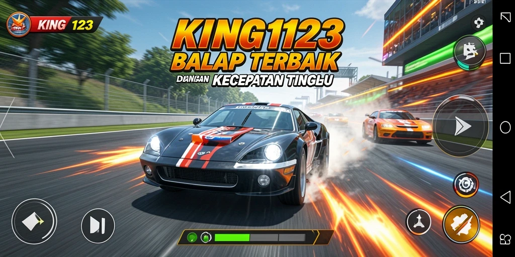 Screenshot KING123 menampilkan aksi balap yang intens dan mendebarkan.