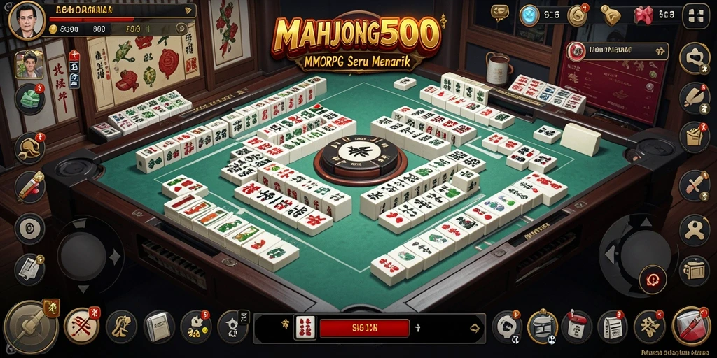 Tampilan gameplay epik di MAHJONG500 dengan karakter yang beraksi.
