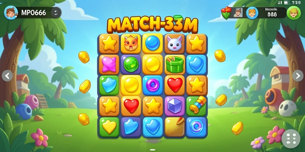 Tampilan gameplay <strong>MPO666</strong> memperlihatkan keseruan mencocokkan permata.