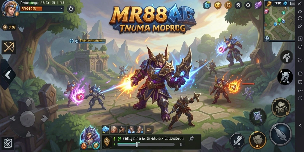 Screenshot gameplay MR888 menampilkan aksi seru dalam pertempuran MMORPG.