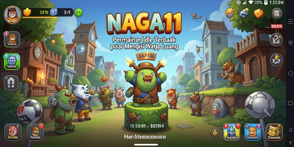 Screenshot gameplay NAGA11 dengan karakter menawan dalam aksi Idle.