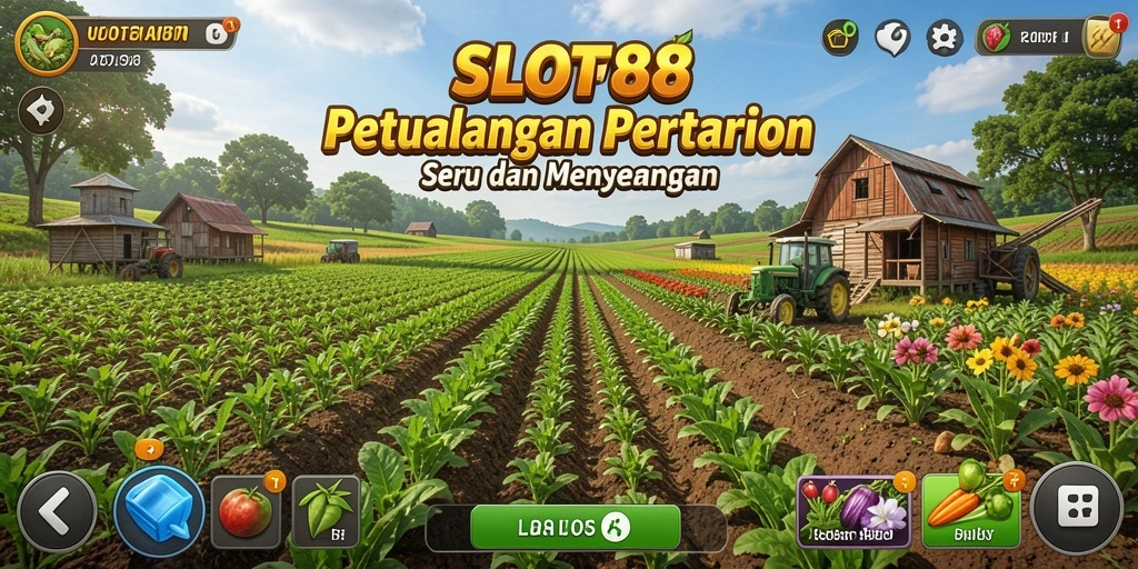 Tampilan gameplay SLOT88 yang menarik dan penuh warna dari kebun virtual.